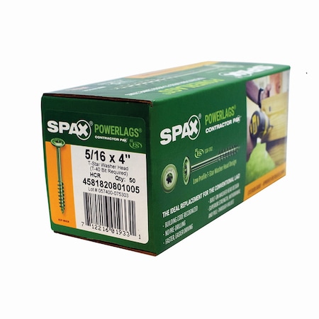 Spax Wood Screw, 4 in, Washer Head 4581820801005